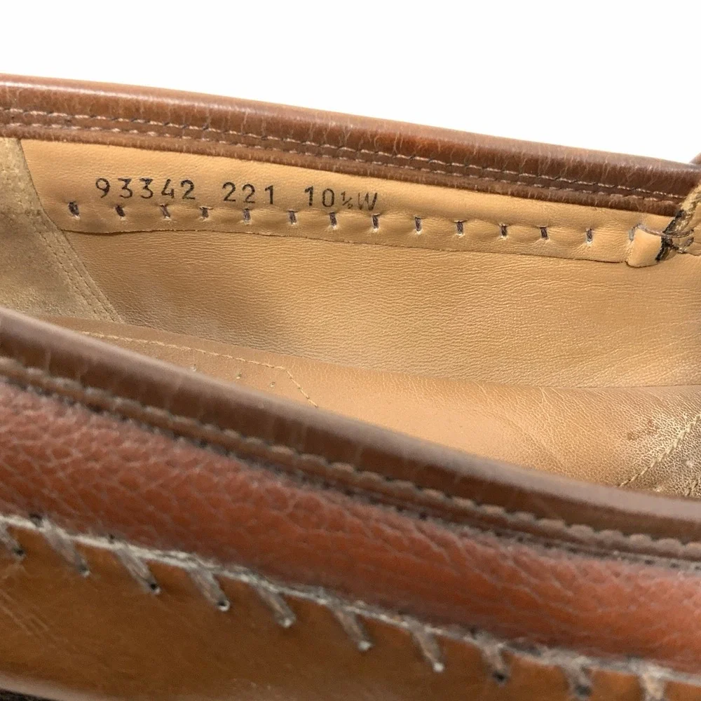 Brass Boot Mens 10.5 W‎ Tassel Sheep Skin Lining Brown Leather Loafer Shoes READ